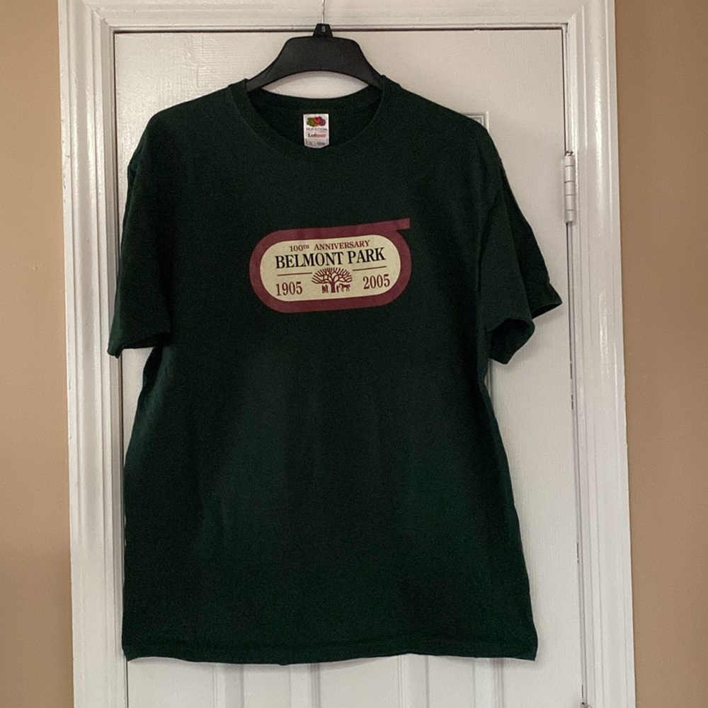 VTG 100th Anniversary 1905-2005 BELMONT STAKES New York Green Tee Shirt